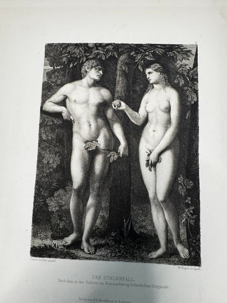 Antieke gravure 19e eeuw ets, Antiek en Kunst, Ophalen