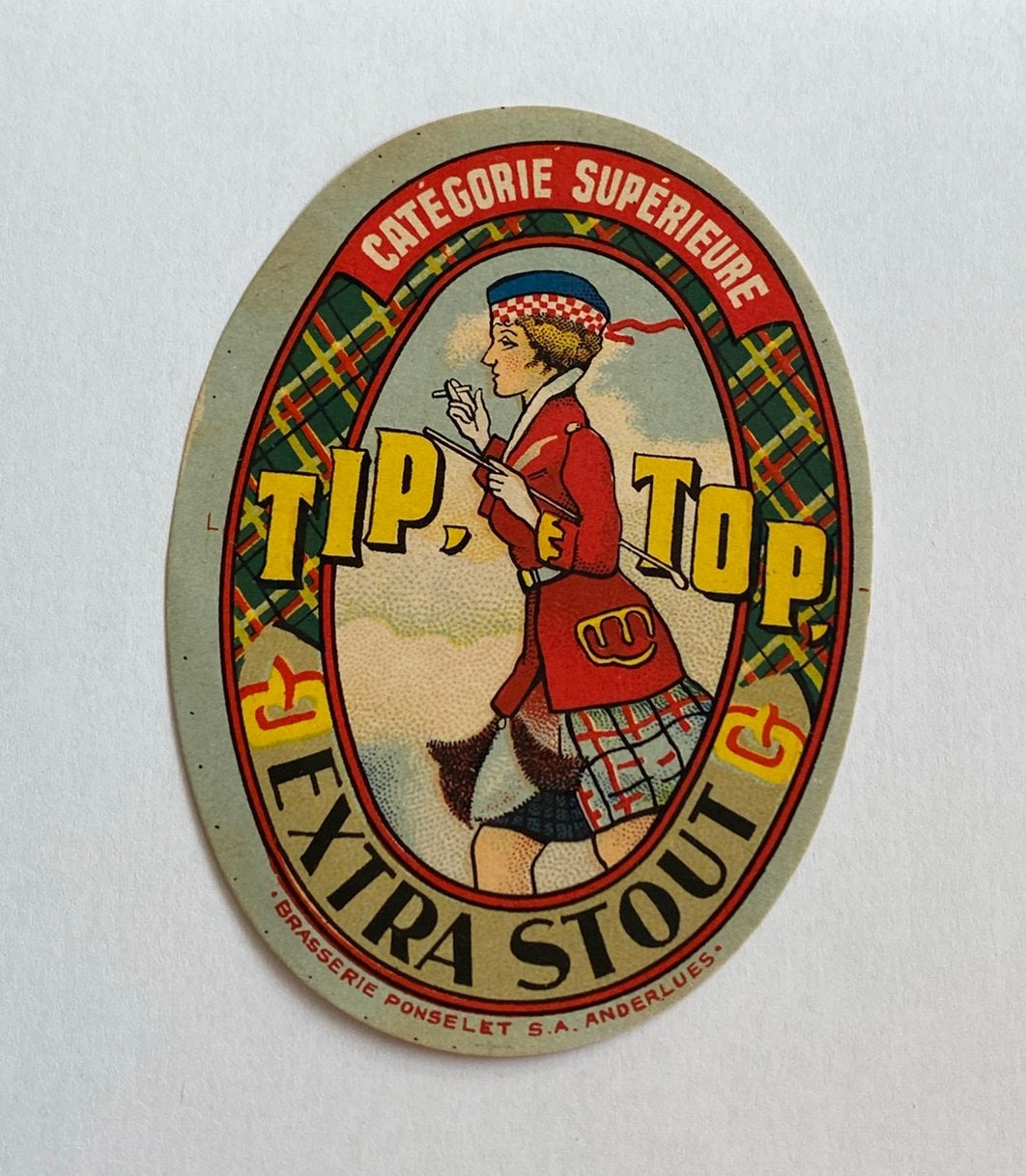 Oud etiket TIP TOP brouwerij PONSELET te ANDERLUES, Enlèvement ou Envoi, Comme neuf