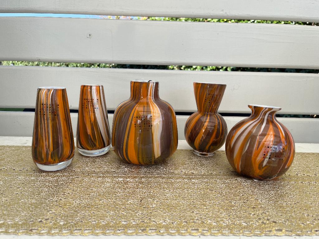 5 mondgeblazen vazen van Fidrio, Huis en Inrichting, Woonaccessoires | Vazen, Ophalen, Nieuw, Oranje, Glas