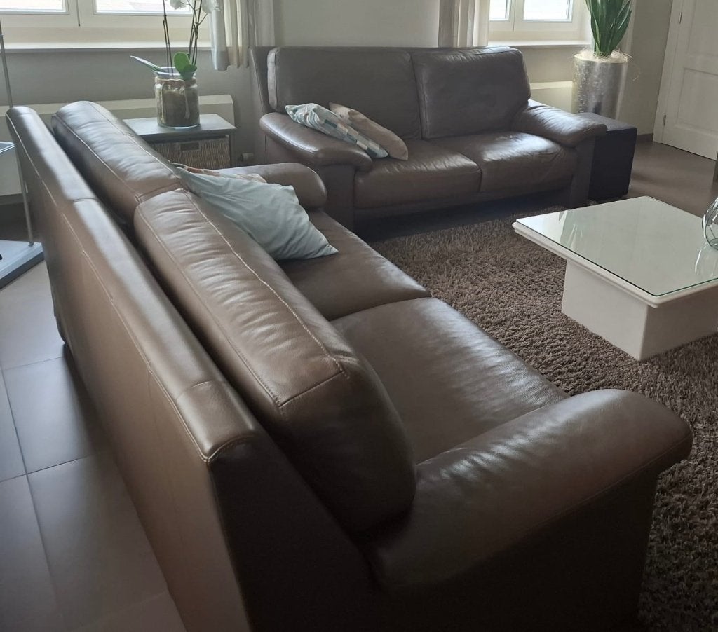 Lederen salon (2-zit en 3-zit), Ophalen, Gebruikt, Leer