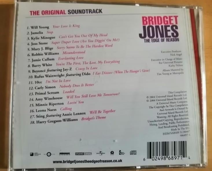 CD Bridget Jones: The Edge of Reason – Original Soundtrack, Enlèvement ou Envoi
