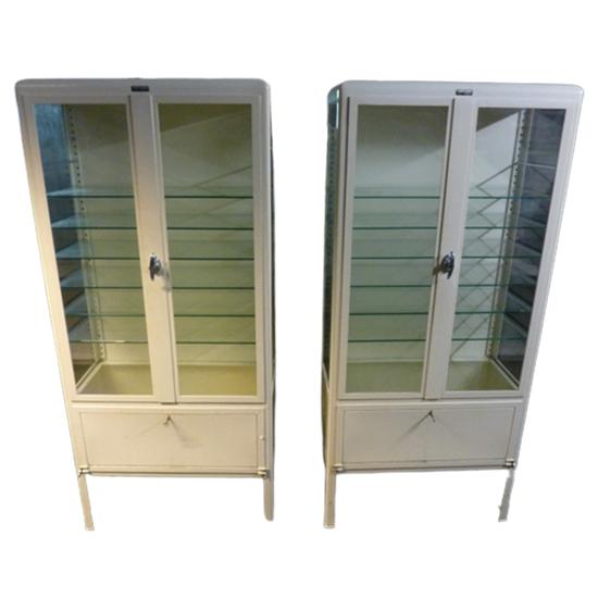 Apotheekkasten metaal/glas vintage/retro te Pelt Limburg, Antiek en Kunst, Ophalen