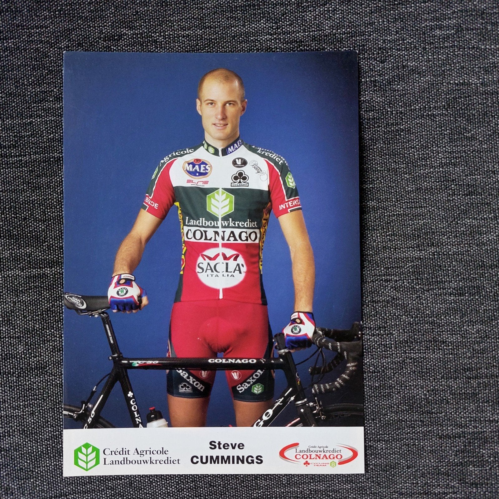 carte photo du cycliste Steve Cummings, Envoi