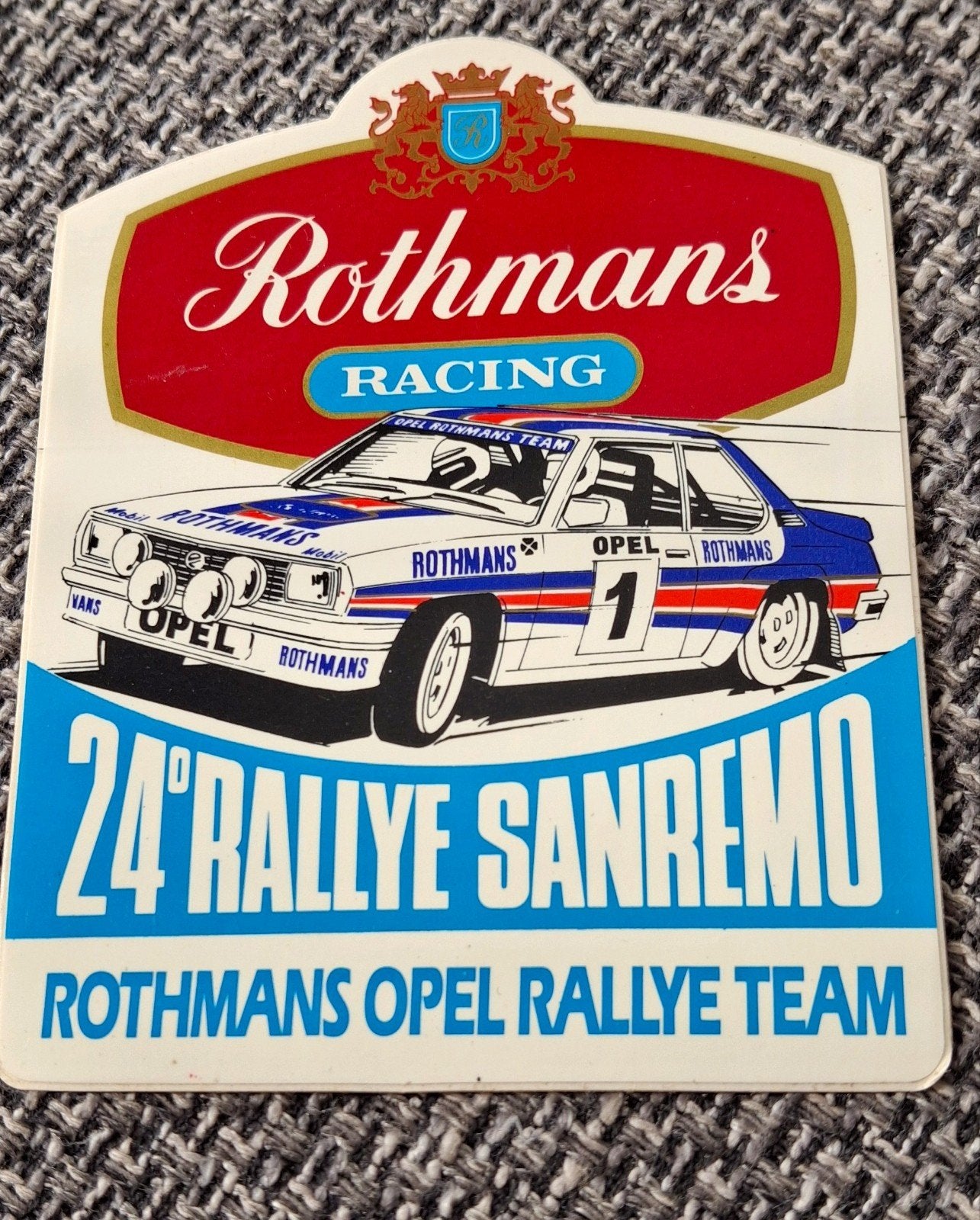 Vintage sticker Rothmans Opel Rallye team 24 rally San Remo, Ophalen of Verzenden, Zo goed als nieuw, Auto of Motor