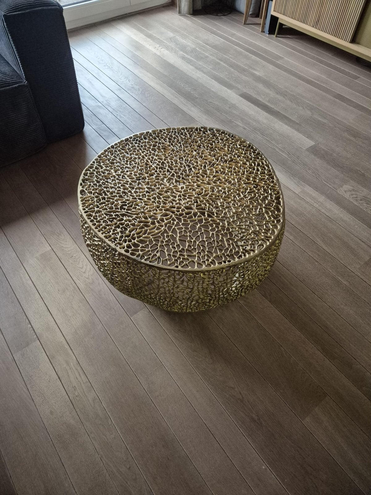 Design salontafel goud, metaal, Ophalen, Zo goed als nieuw, Metaal