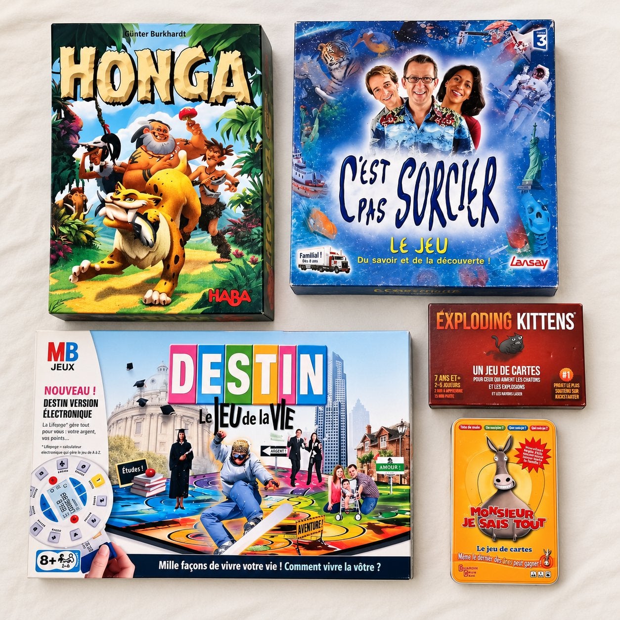 Lot de 5 jeux de société, Enlèvement, Comme neuf