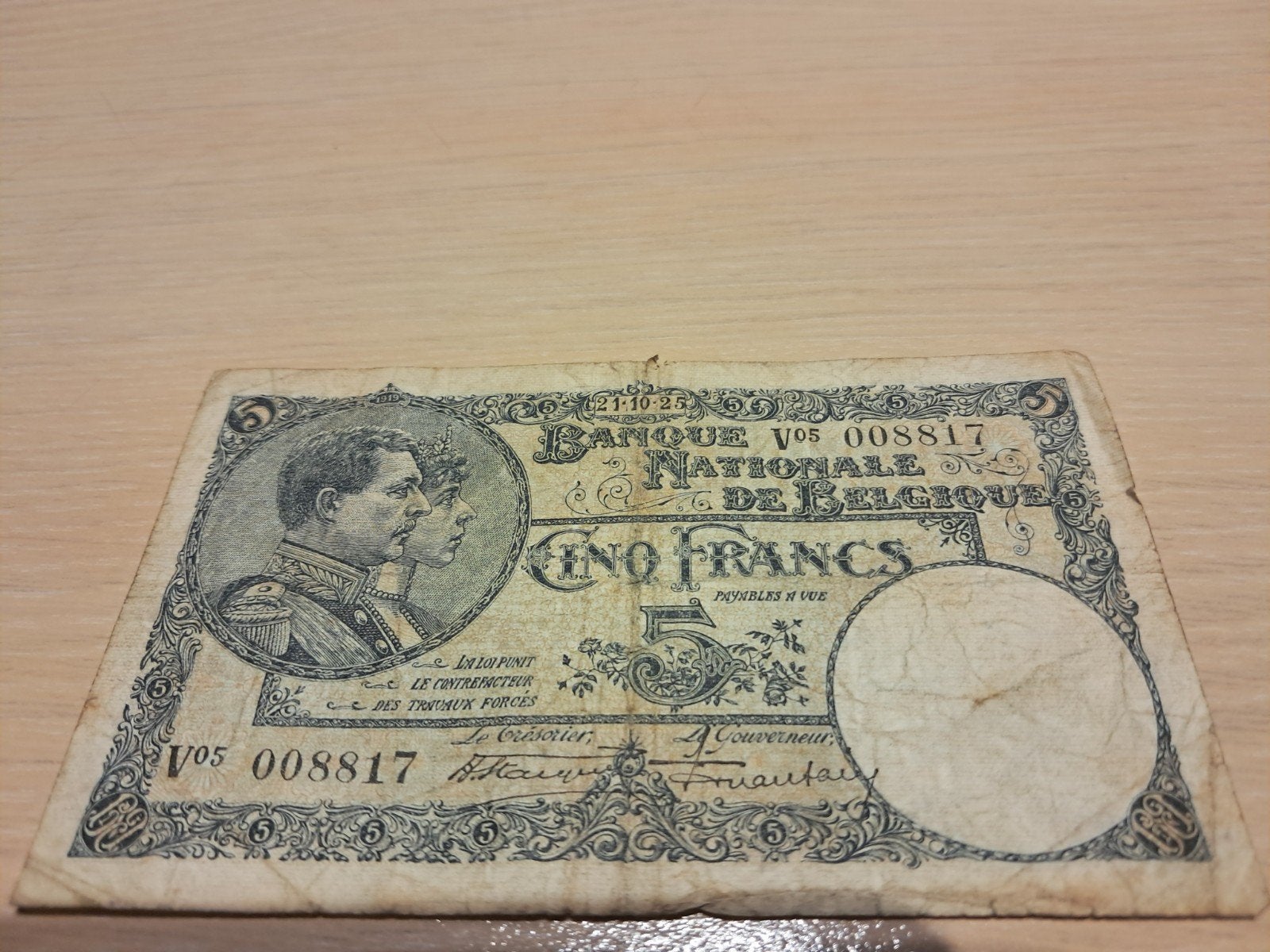 lot 1 Belgische bankbiljetten, Timbres & Monnaies, Enlèvement