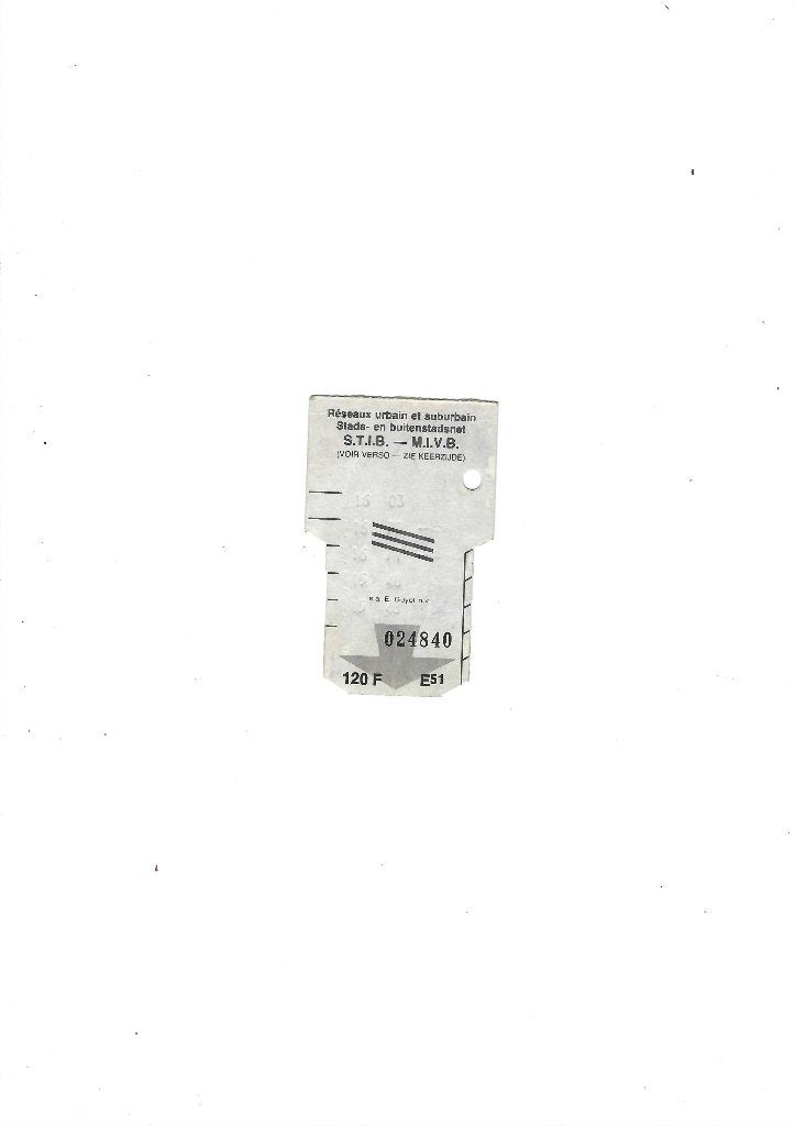 Ancien ticket de transport, Envoi, Utilisé