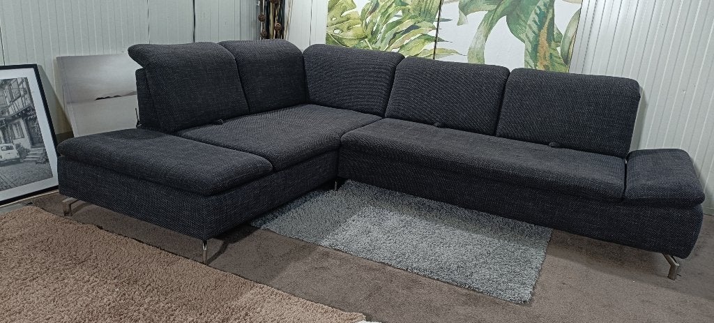 Antracietkleurige hoeksalon (bezorgoptie), 250 à 300 cm, Banc d'angle, Comme neuf, Enlèvement