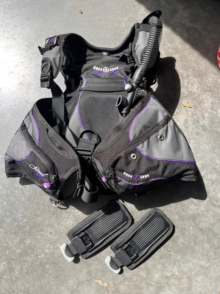 Aqualung Soul trimvest maat ML + loodpockets - nieuwstaat, Sports nautiques & Bateaux, Plongée, Enlèvement, Comme neuf, Gilet de stabilisation