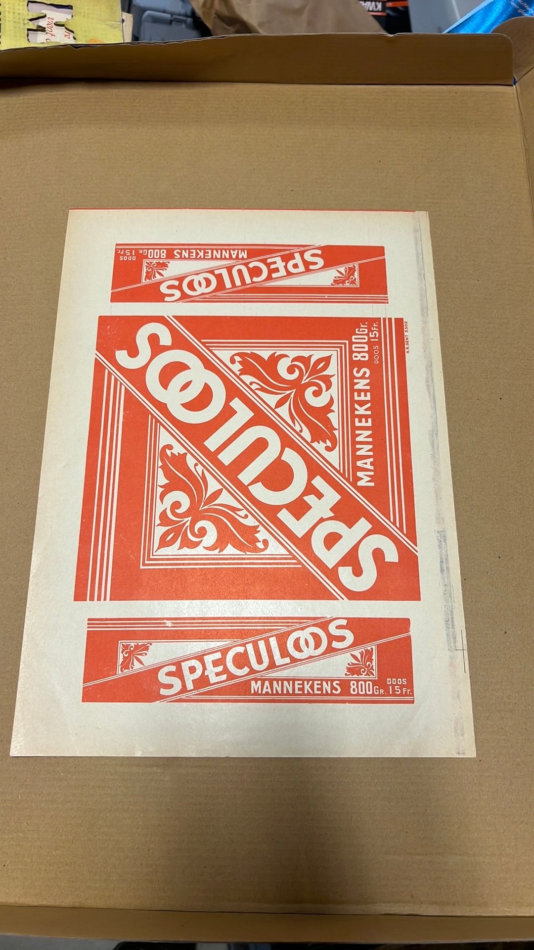 speculoos Mannekens groot etiket, Ophalen of Verzenden, Zo goed als nieuw