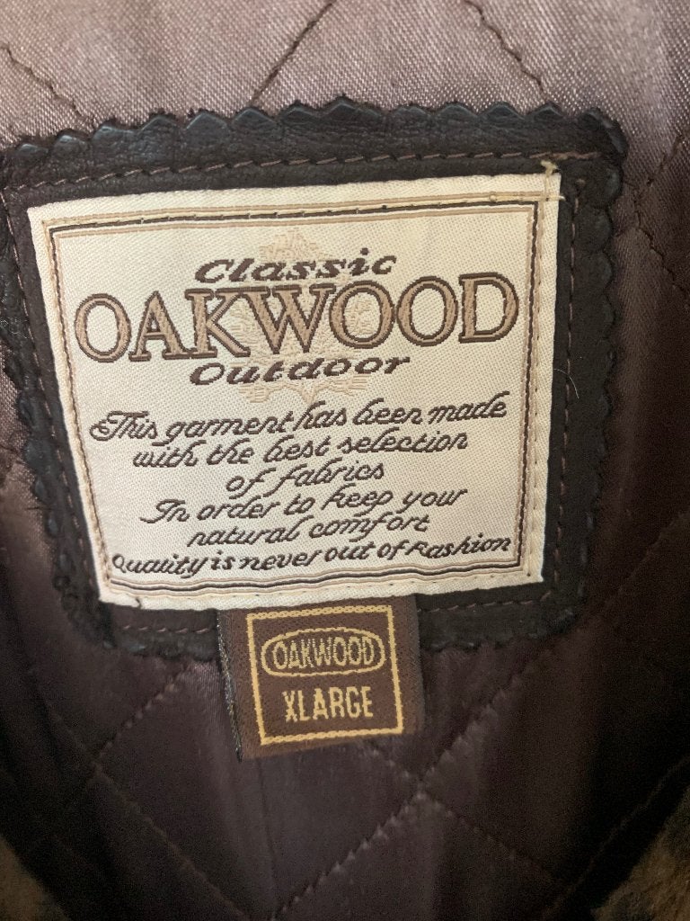 Lederen Oakwood jas – XL – Panterkraag – Zware kwaliteit, Kleding | Dames, Ophalen of Verzenden, Gedragen, Maat 46/48 (XL) of groter