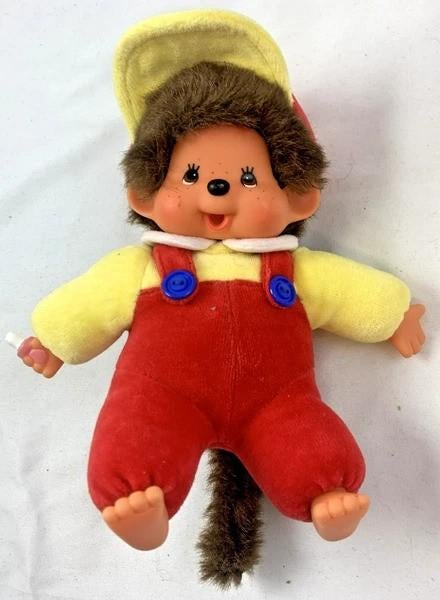Sekiguchi Monchhichi Jongen Rode Broek Petje vintage 1999, Kinderen en Baby's, Speelgoed | Knuffels en Pluche, Zo goed als nieuw