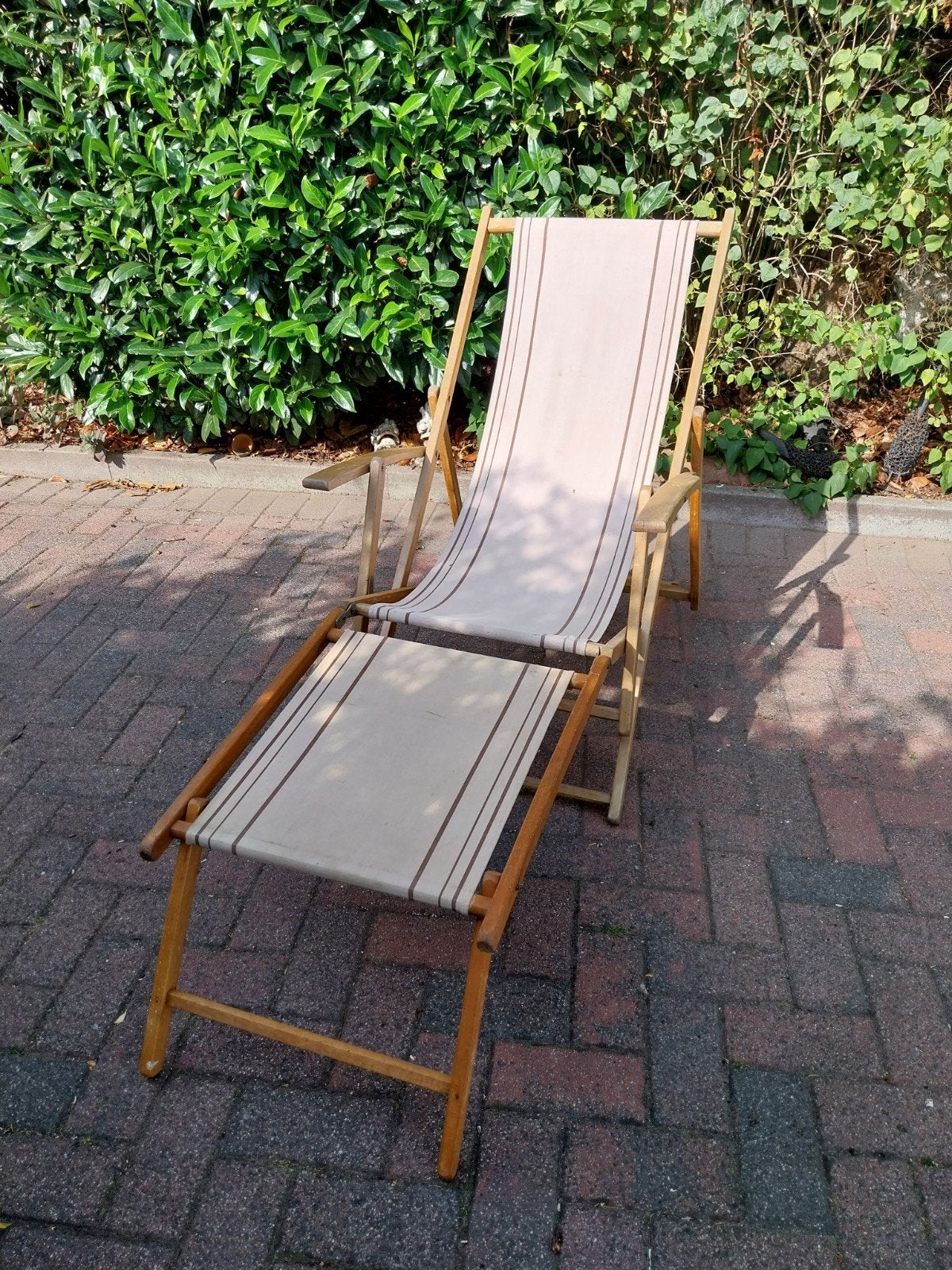 Vintage strandstoel, Ophalen, Gebruikt, Verstelbaar