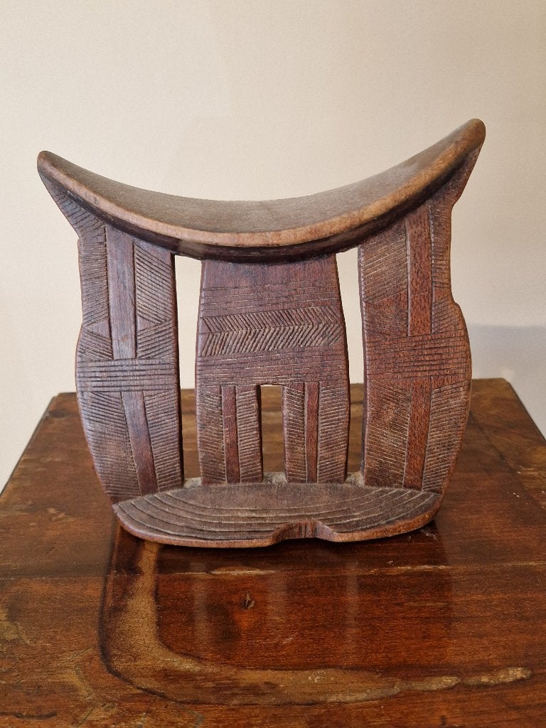 Antieke Afrikaanse neksteun - KAMBATTA - Ethiopie, Hout, Afrika, Ophalen of Verzenden, 15 cm