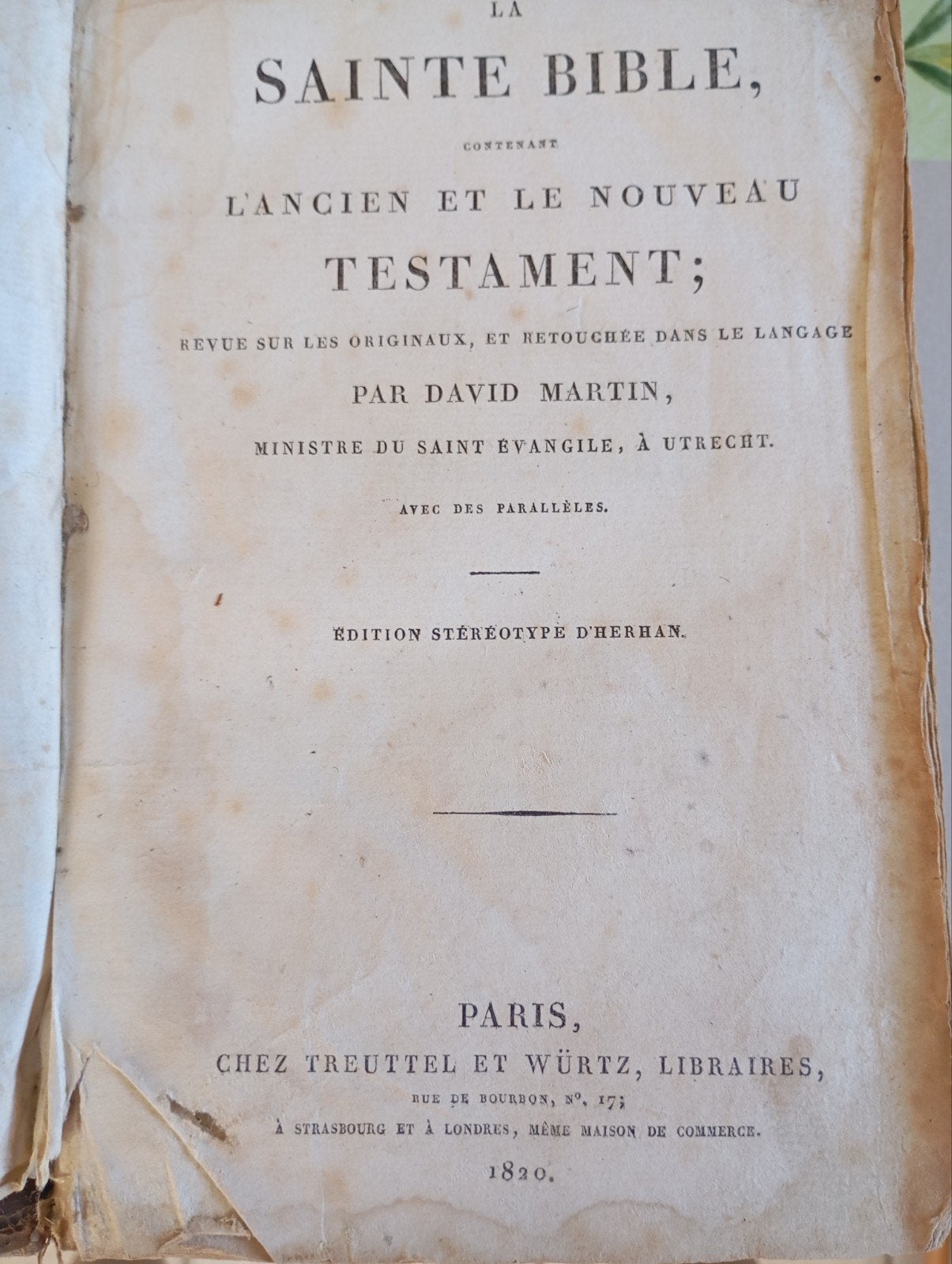 Oud boek The Bible 1820, Antiek en Kunst