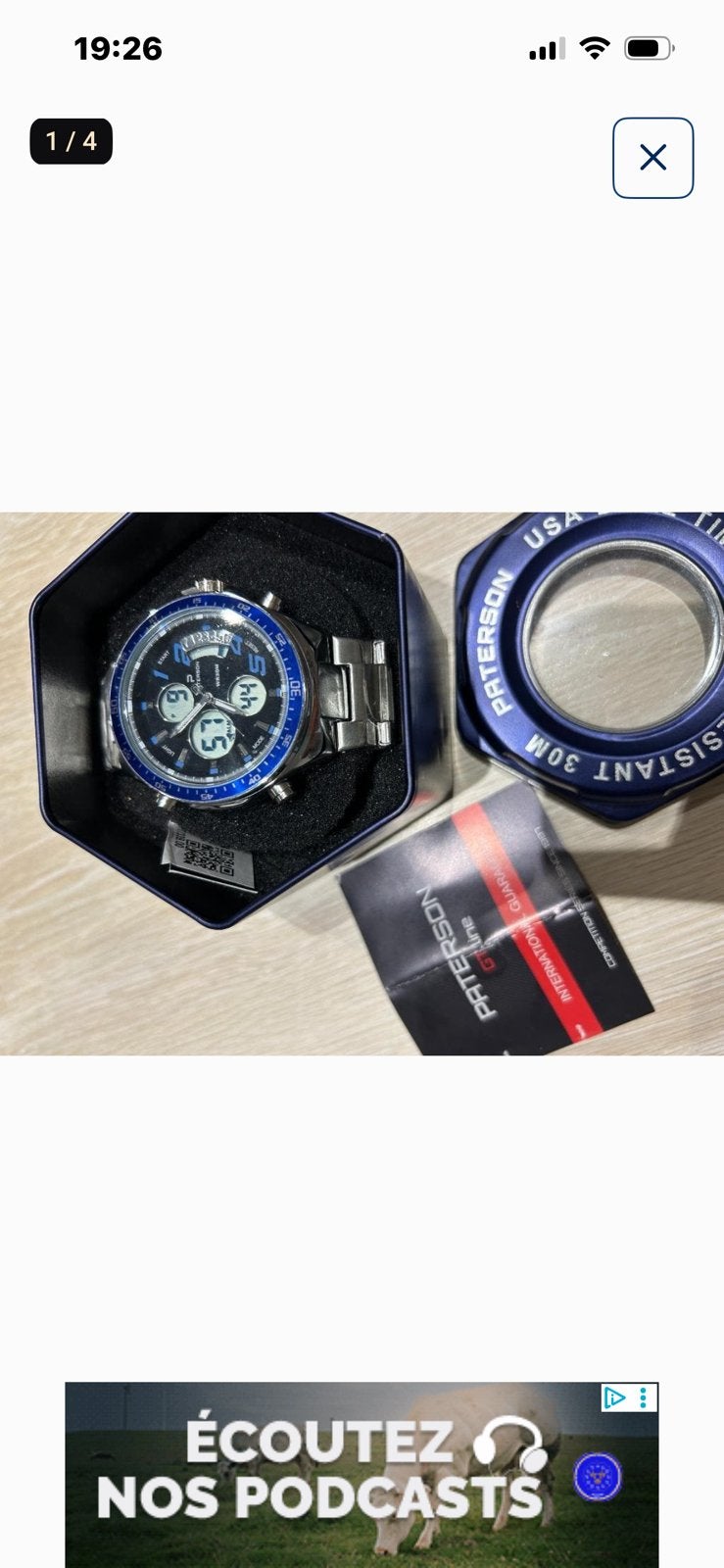 Montre homme de luxe PATERSON neuve ! PV339€, Autres marques, Enlèvement ou Envoi, Acier, Acier