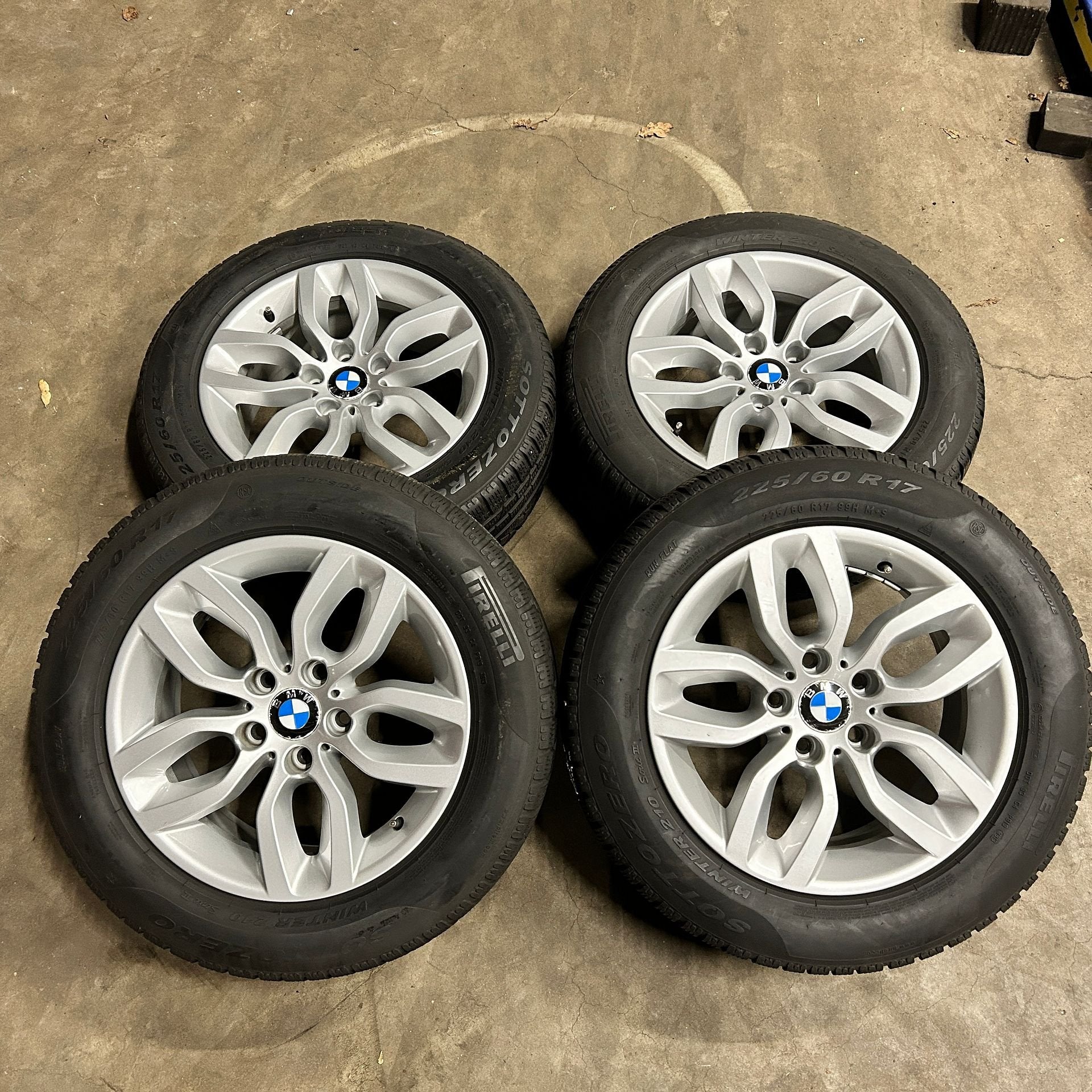 17 inch originele velgen + winterbanden BMW X3 F25 style 305, Auto-onderdelen, Gebruikt, -, -, Banden en Velgen