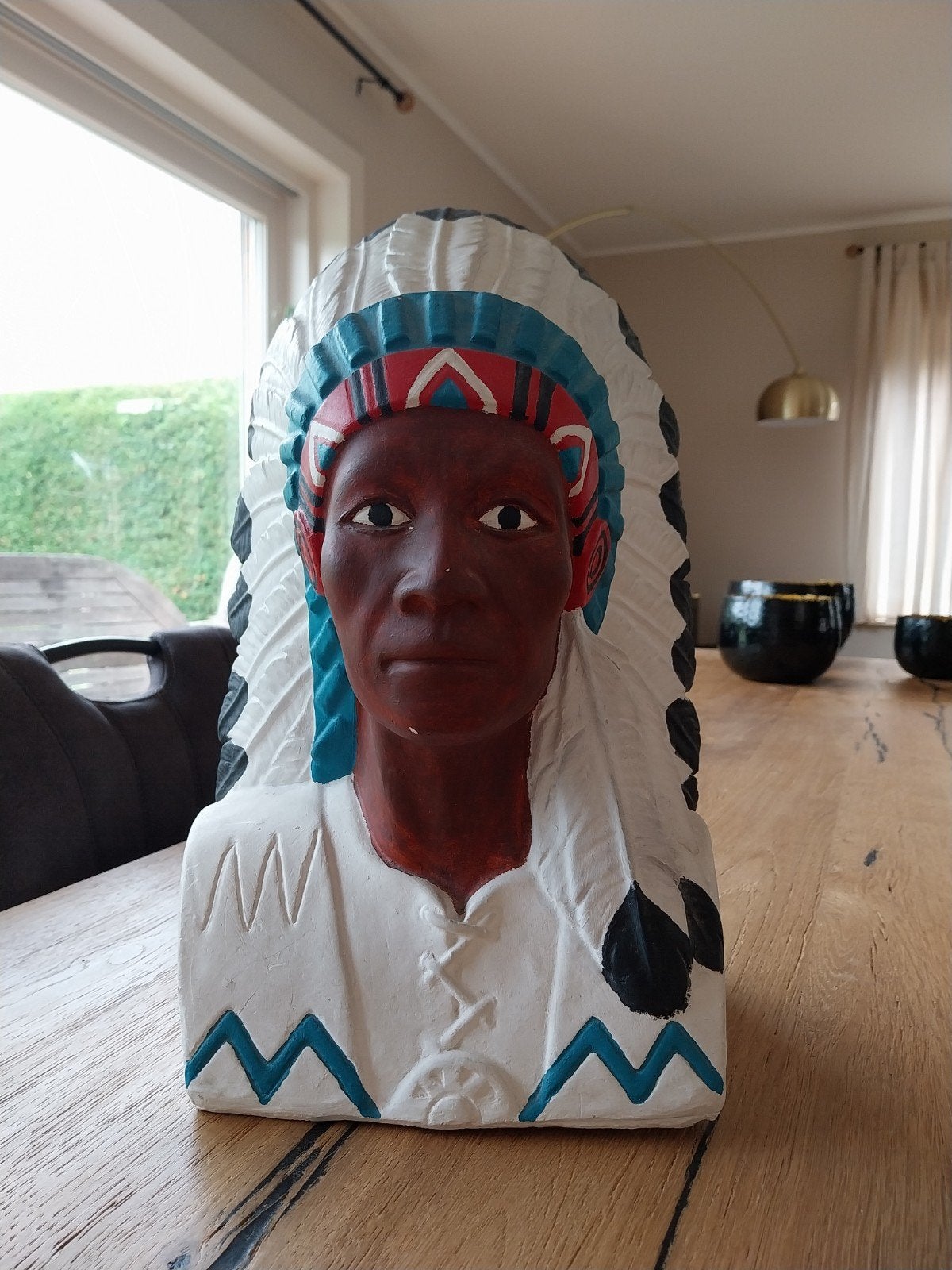 tête d'indien en plâtre, Autres styles, Buste, Homme, Enlèvement