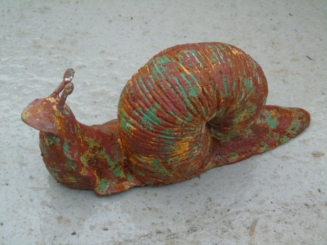 grand escargot en fonte patinée antique rouillé .., Jardin & Terrasse, Enlèvement ou Envoi, Neuf