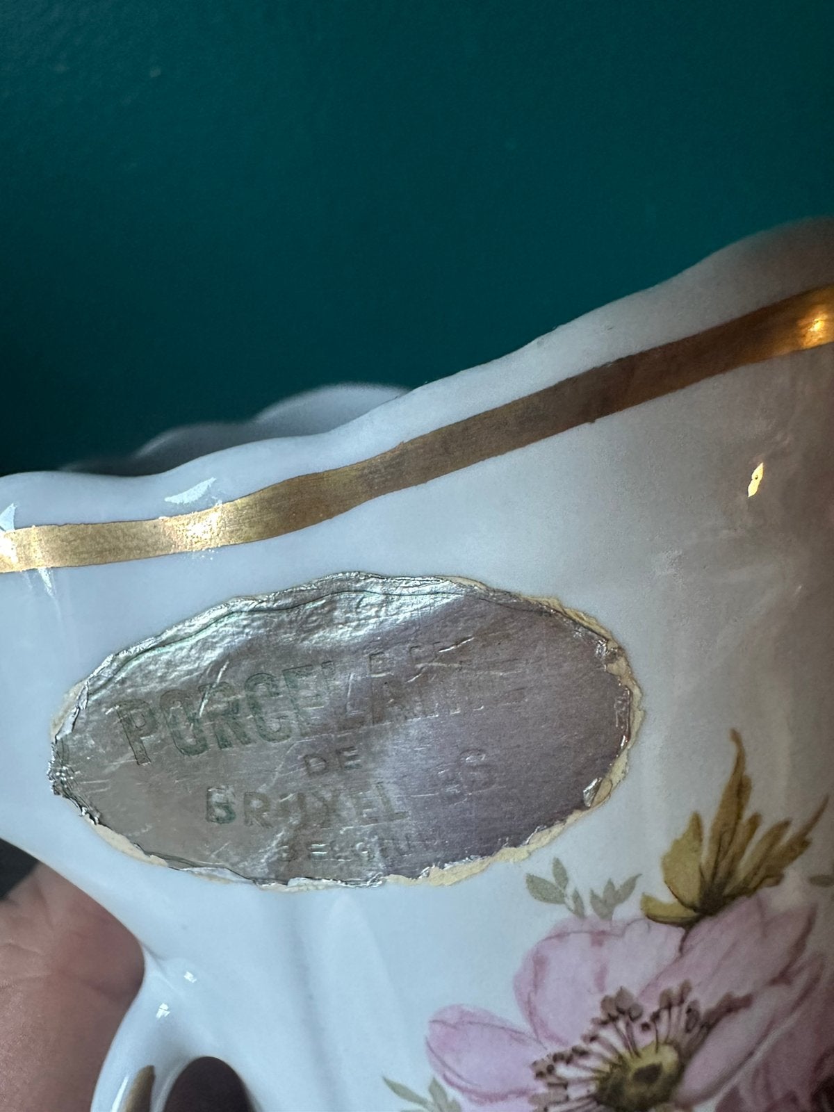 Vase vintage en porcelaine belge 1950, Enlèvement ou Envoi