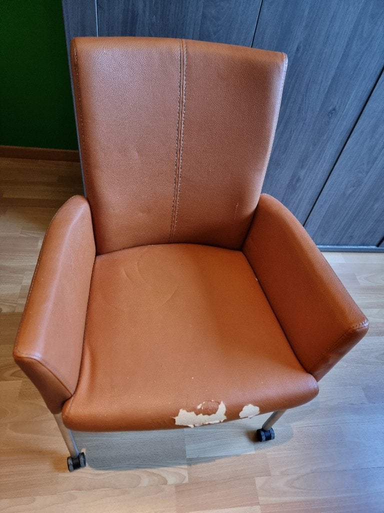 4 Xooon oranje zeteltjes op wieltjes, Maison & Meubles, Autres couleurs, Enlèvement, Utilisé, Cuir
