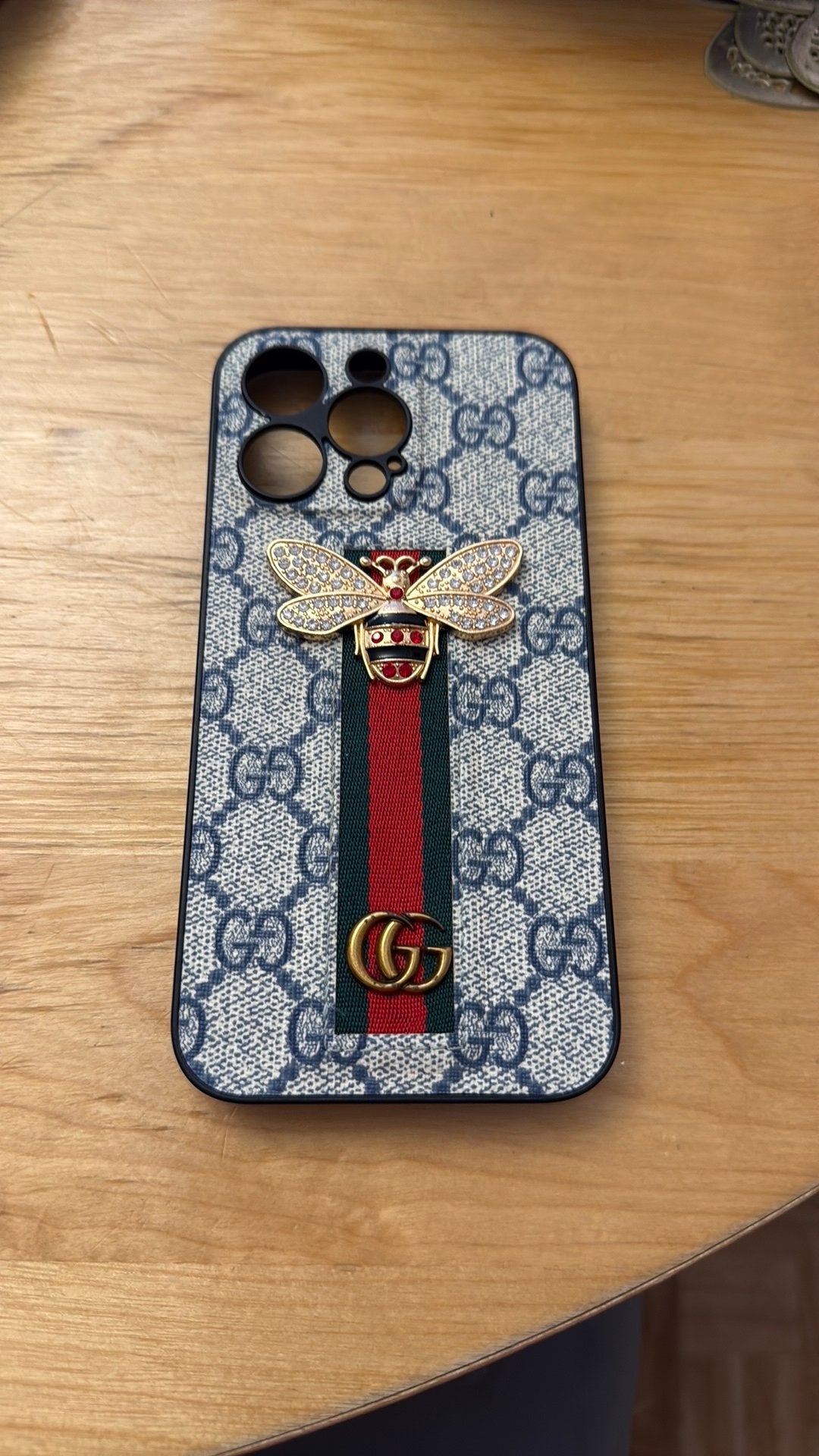 Iphone 14promax leather case Gucci, Ophalen of Verzenden, Zo goed als nieuw, IPhone 14