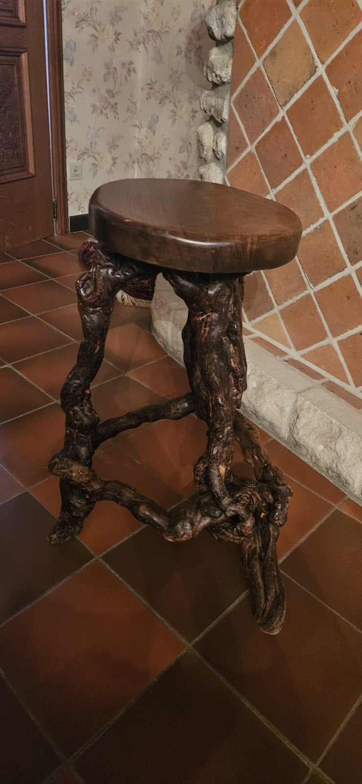 Barkruk van druivelaarstammen, Antiek en Kunst, Ophalen