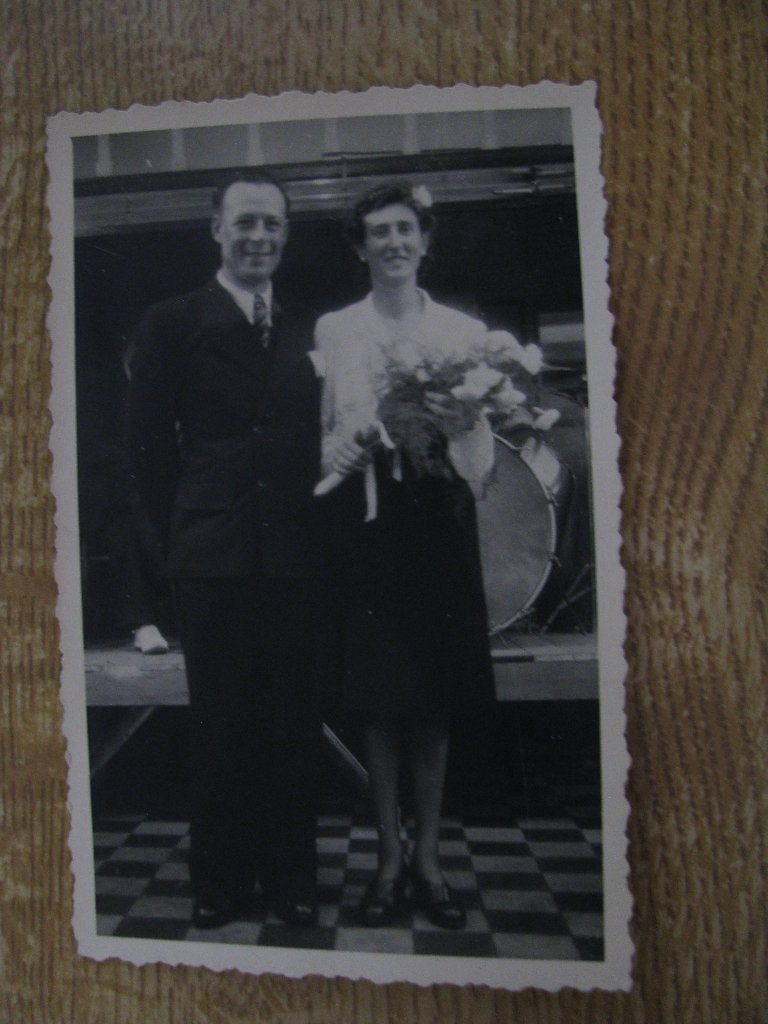 Vintage bruidspaar bruiloft huwelijk foto 2, 1960 tot 1980, Foto, Ophalen of Verzenden, Zo goed als nieuw