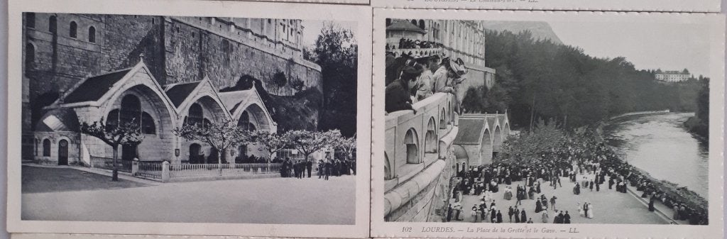 6 OUDE POSTKAARTEN LOURDES Place de la Gare etc. Ref.R16, Verzamelen, Postkaarten | Buitenland, Ophalen of Verzenden, 1920 tot 1940