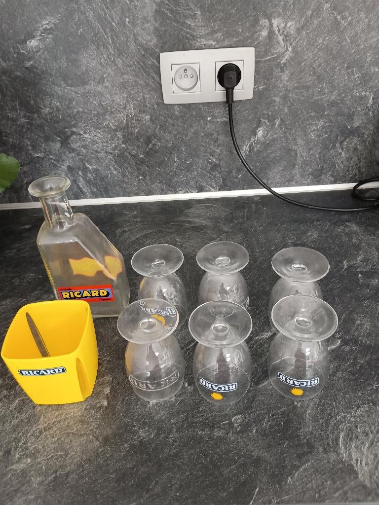 Set Ricard, Maison & Meubles, Verre ou Verres, Verre, Enlèvement, Utilisé