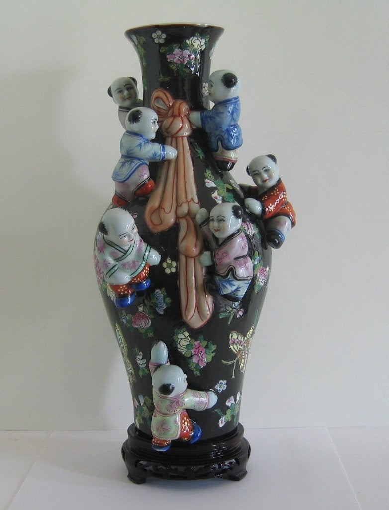 Vase en porcelaine + enfants - 724, Antiquités & Art, Chine, Enlèvement, Vase