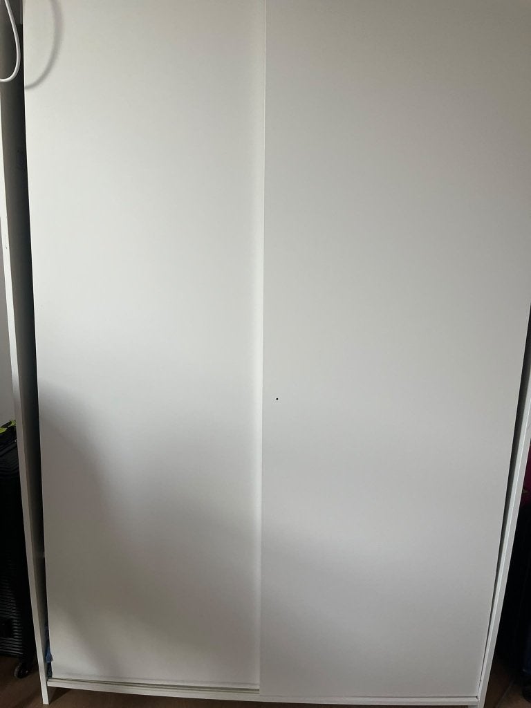 IKEA KLEPPSTAD Wardrobe with Sliding Doors, White,, 100 à 150 cm, Utilisé, Avec porte(s), Modern