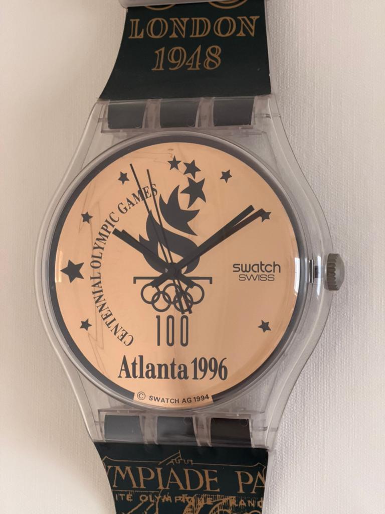 Maxi Swatch (X-Large) –Centennial Olympic Games Atlanta 1996, Handtassen en Accessoires, Horloges | Heren, Ophalen, Zo goed als nieuw
