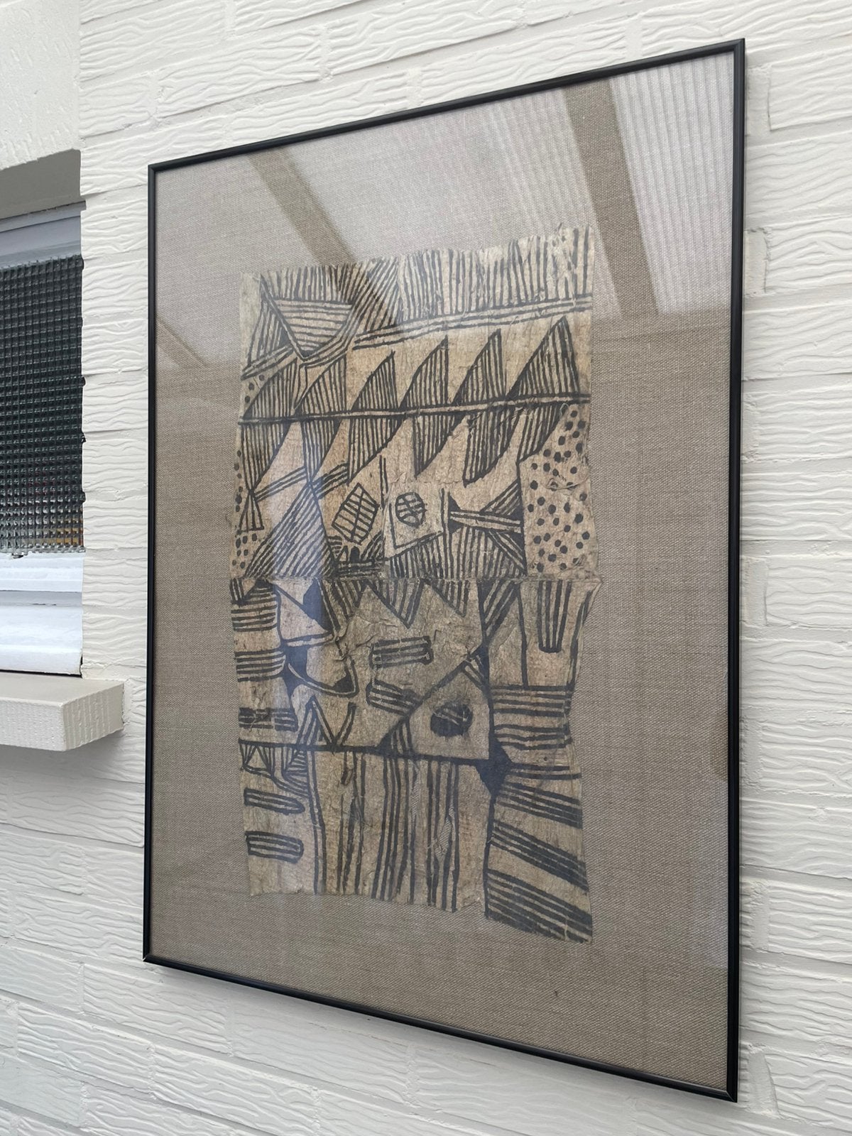 Mbudi - schilderij op boomschorsdoek, Antiek en Kunst, Kunst | Niet-Westerse kunst, Ophalen, Schilderij