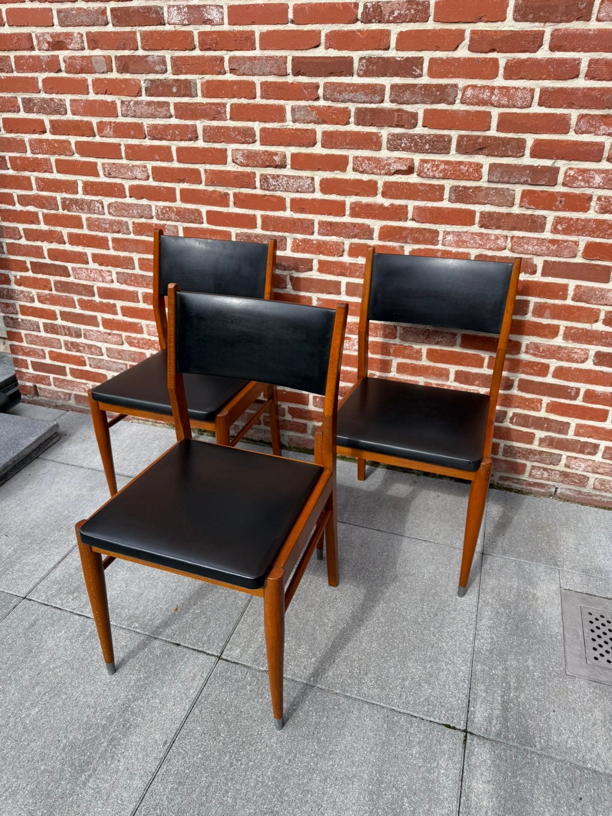 Vintage Mid-Century Dining Chairs – Set of 3, Ophalen, Gebruikt