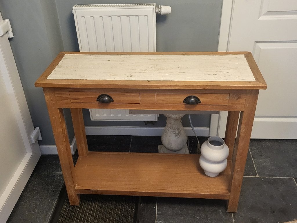 Jolie console en teck, Maison & Meubles, Chaises, Enlèvement, Utilisé, Brun, Bois