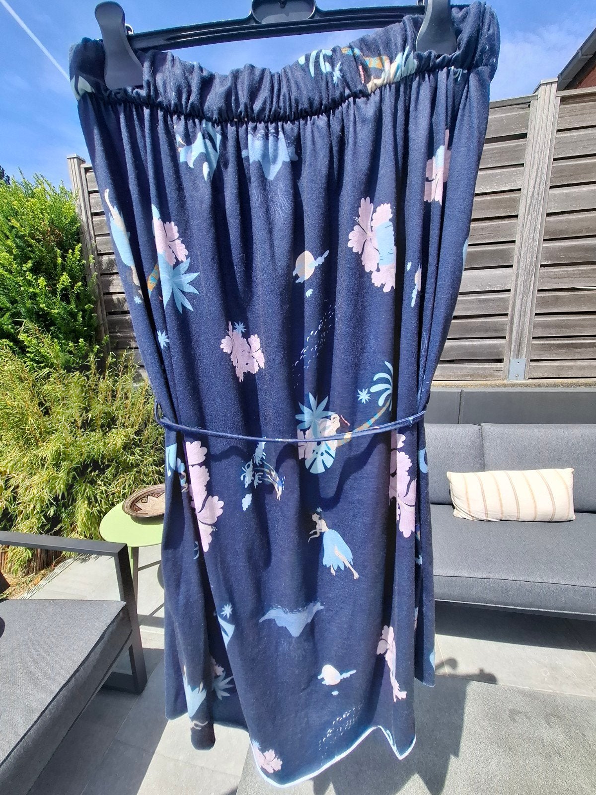 Femi stories blauwe korte strandjurk voor de zomer L, Blauw, Maat 42/44 (L), Ophalen of Verzenden, Zo goed als nieuw