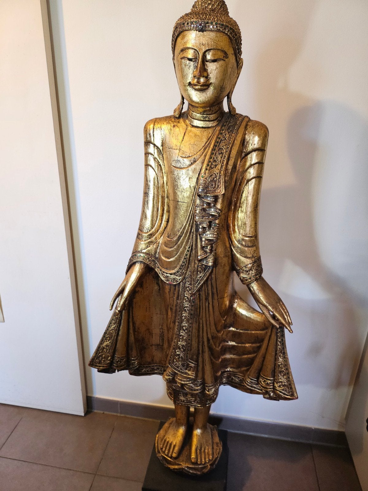 Bouddha, Enlèvement ou Envoi, Verre, Doré