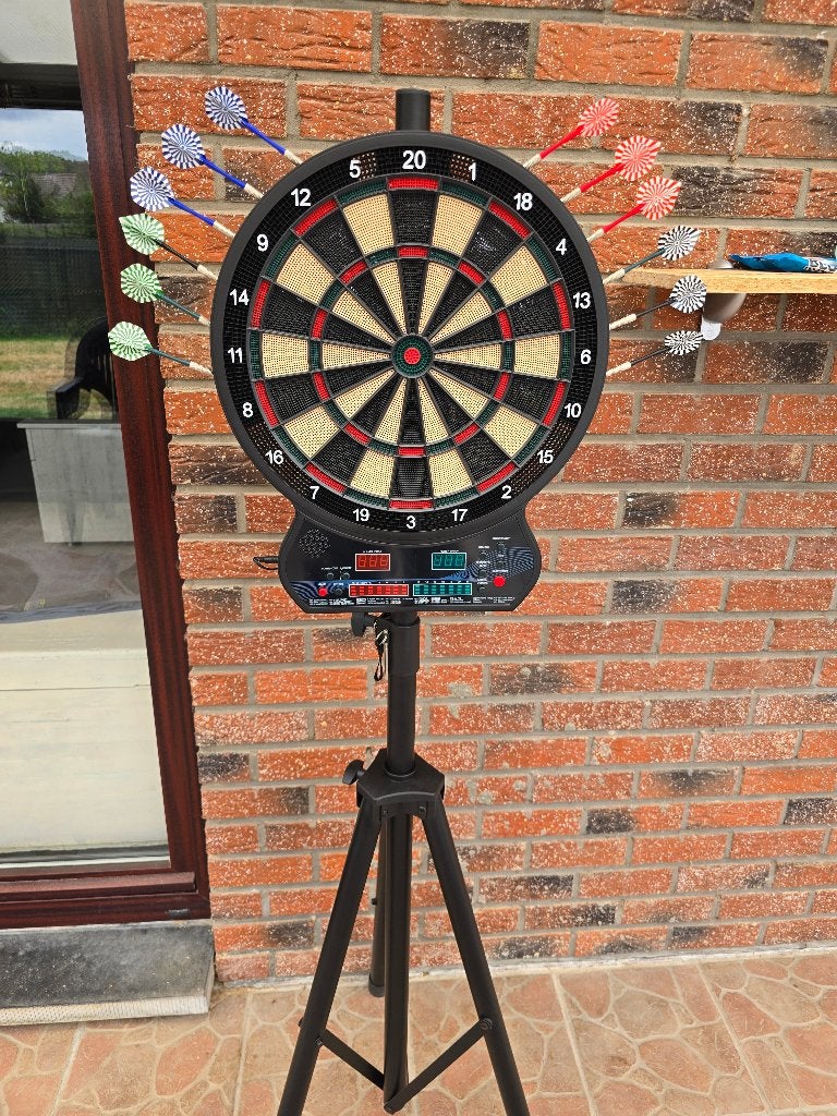 jeux de fléchettes électrononique + pied, Sport en Fitness, Darts, Ophalen, Zo goed als nieuw, Dartbord met pijlen, Elektronisch