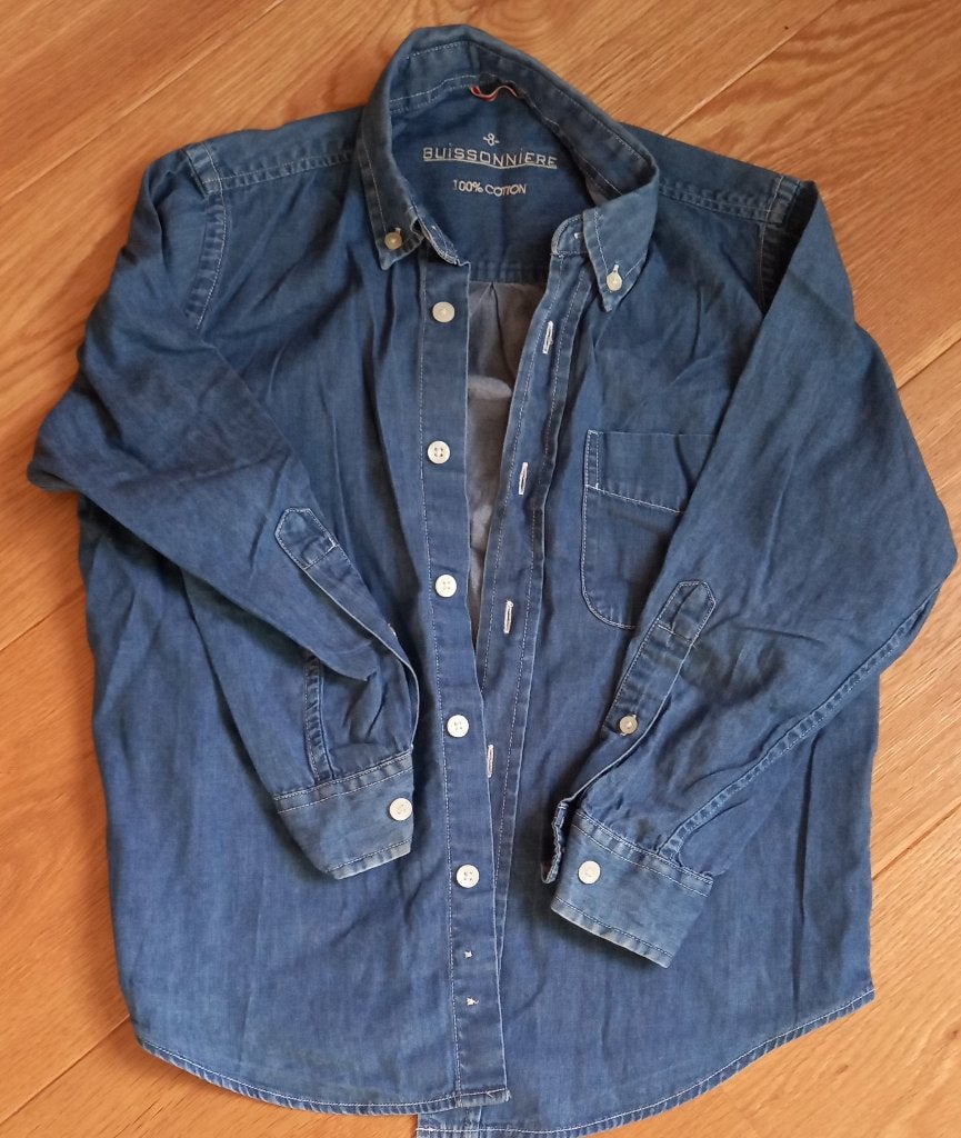 Buissonnière chemise garçon style jeans 8 ans - 128, Enlèvement ou Envoi, Utilisé, La Buissonnière, Garçon