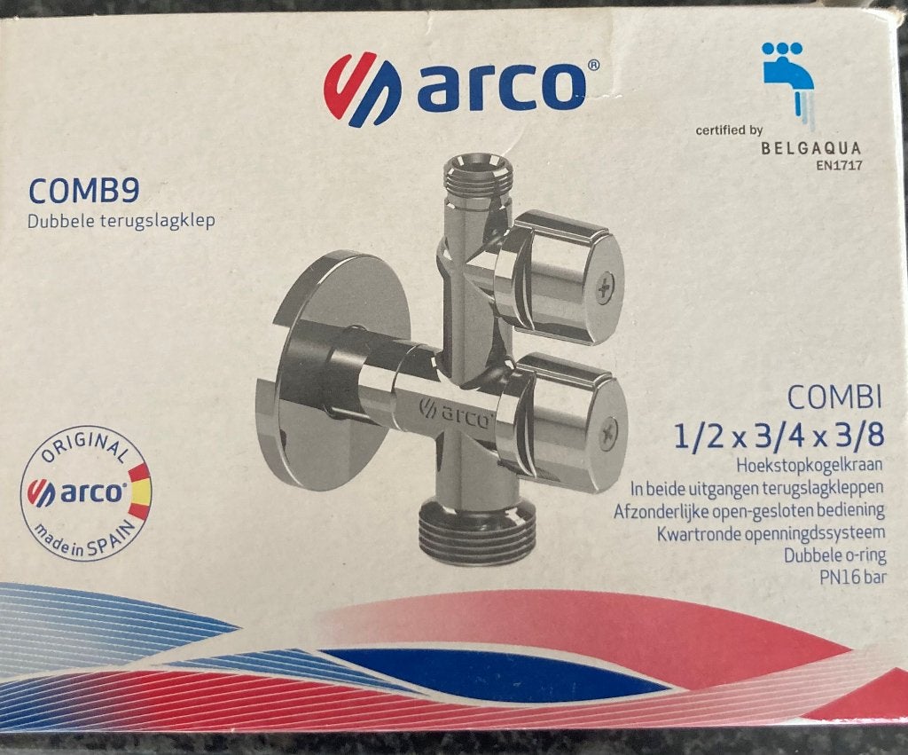 NIEUW:  Arco hoekstopkogelkraan, Ophalen, Nieuw
