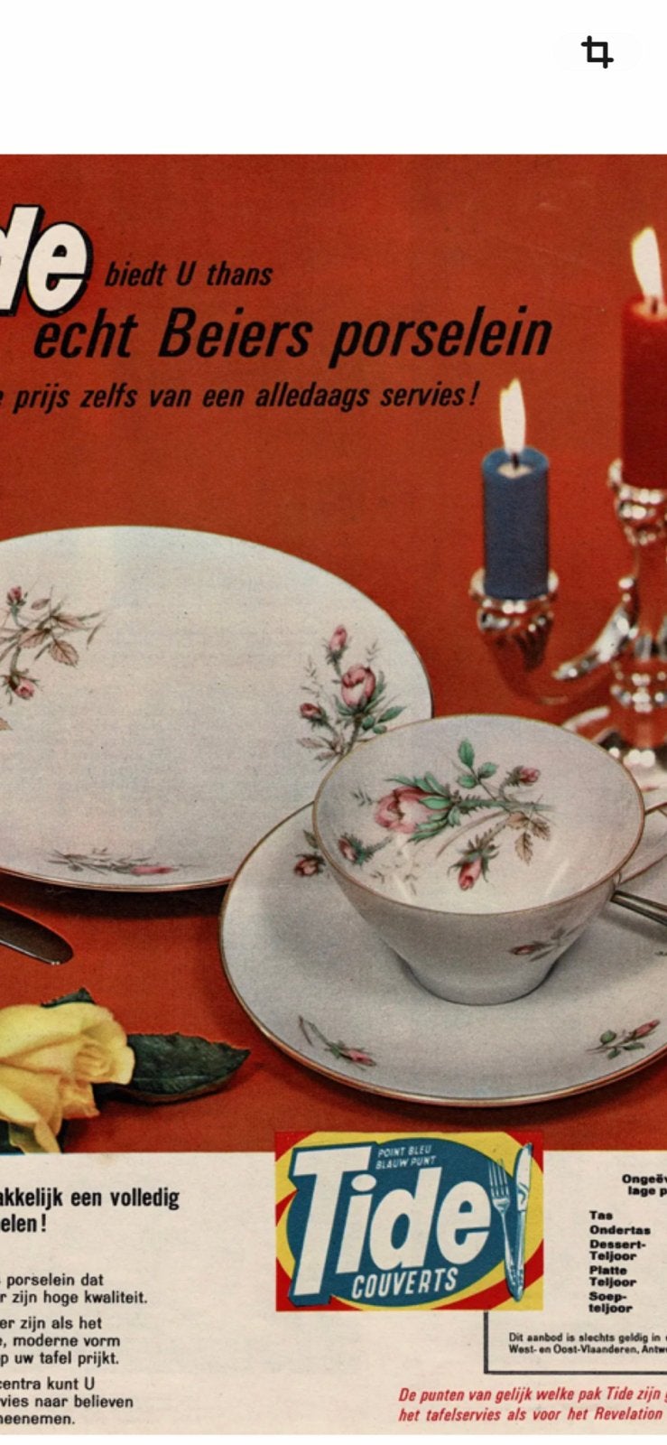 Tide  Beierse servies jaar 1961 schoteltjes zat bij zeepdz, Ophalen, Gebruikt