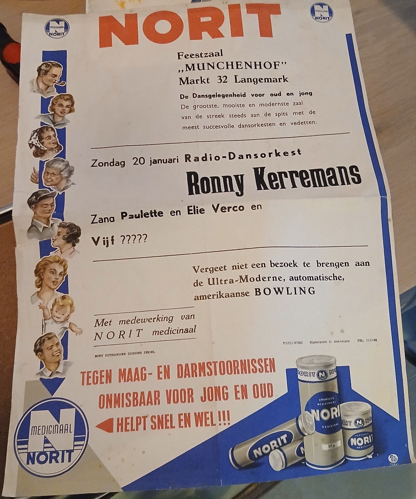 retro affiche langemark, Ophalen, Poster