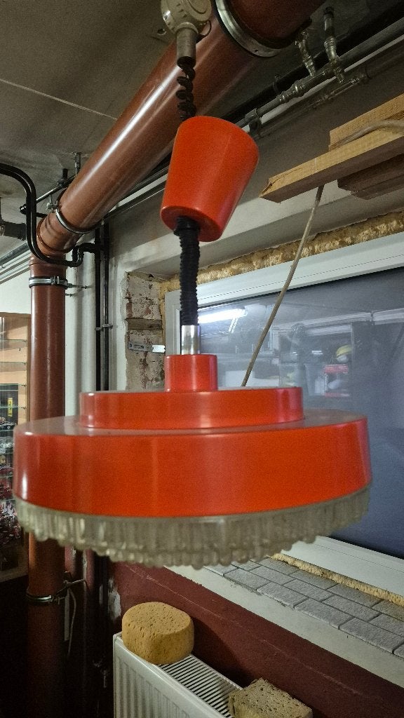 Uittrekbare hanglamp, Huis en Inrichting, Lampen | Hanglampen, Ophalen, Gebruikt, Kunststof, Retro