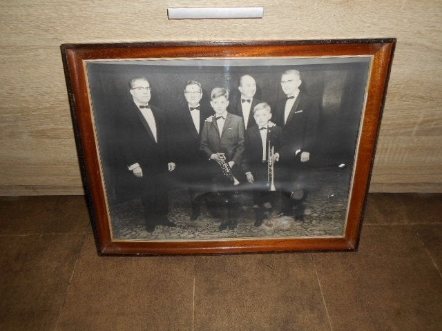 Cadre ancien avec photo ancienne/44 x 34 cm., Enlèvement, Utilisé, Photo