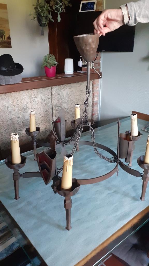 2 rustieke lusters, Huis en Inrichting, Ophalen, Gebruikt, Rustiek