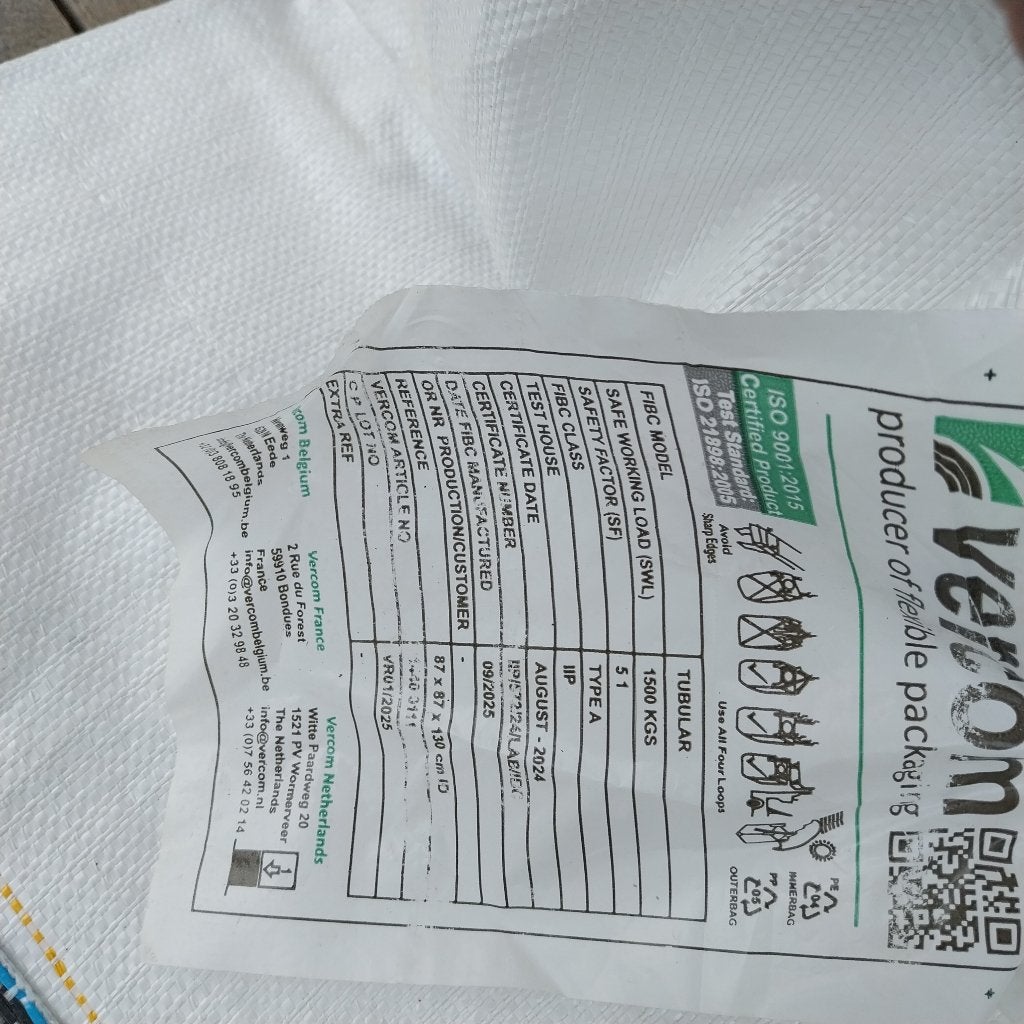 bouwafvalzak big bag   1500 kg, Doe-het-zelf en Bouw, Ophalen, Zo goed als nieuw, Overige typen, Opvouwbaar