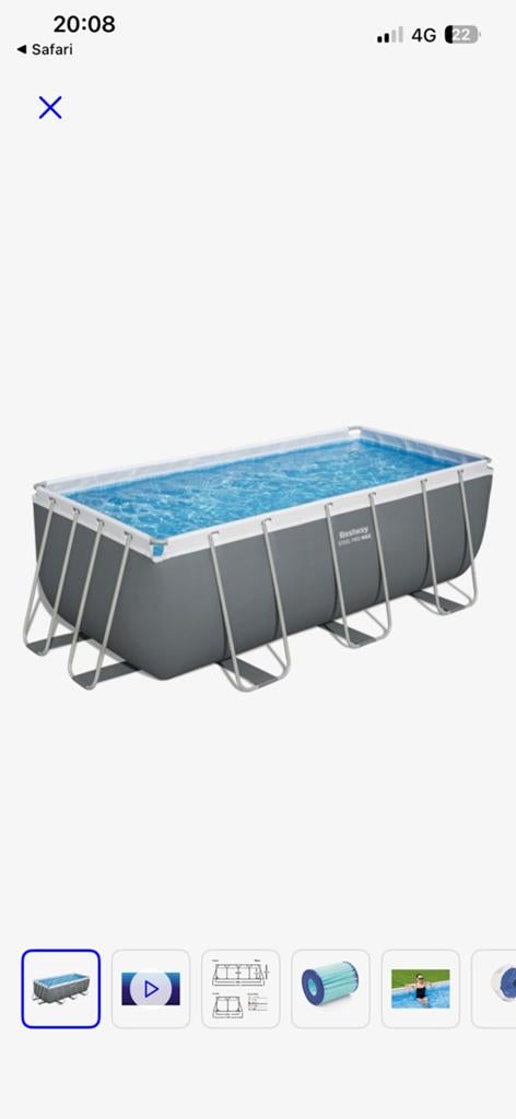 Zwembad Bestway 4mx2mx1.22m met toebehoren, 200 tot 300 cm, Zo goed als nieuw, Rechthoekig, Ophalen