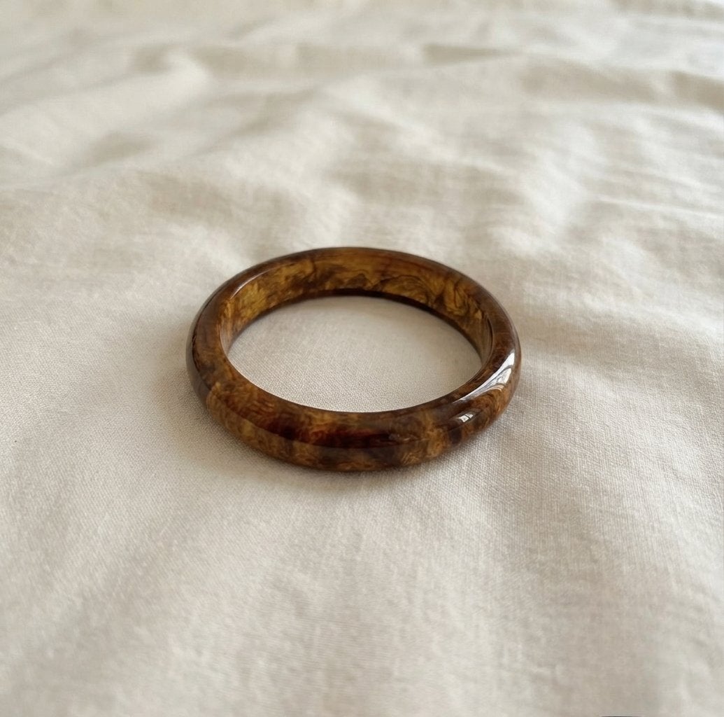 Magnifique Bracelet en Bois Précieux (Aspect Ambré), Enlèvement ou Envoi, Neuf, Bois
